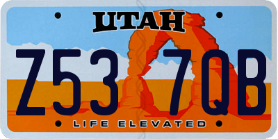 UT license plate Z537QB