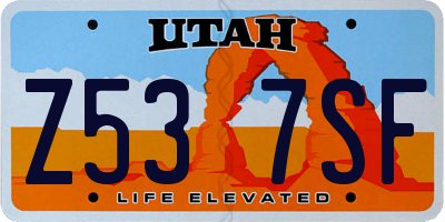 UT license plate Z537SF