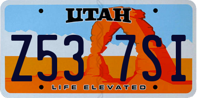 UT license plate Z537SI