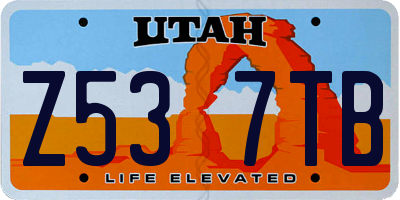 UT license plate Z537TB