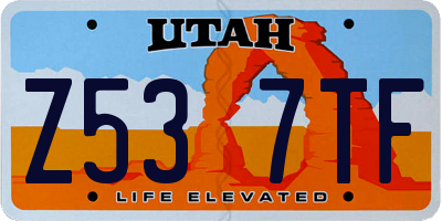 UT license plate Z537TF