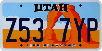 UT license plate Z537YP