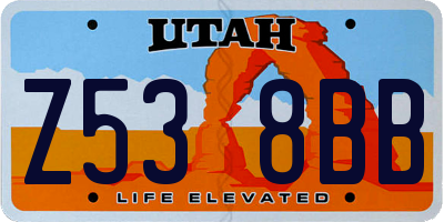 UT license plate Z538BB