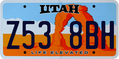 UT license plate Z538BH
