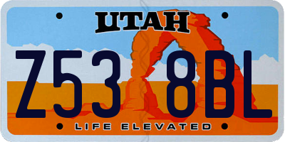 UT license plate Z538BL