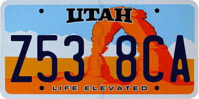 UT license plate Z538CA