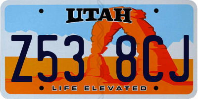 UT license plate Z538CJ