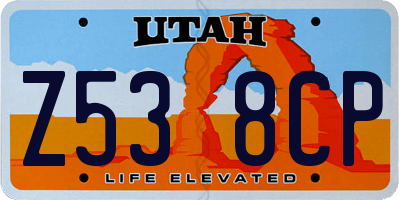 UT license plate Z538CP