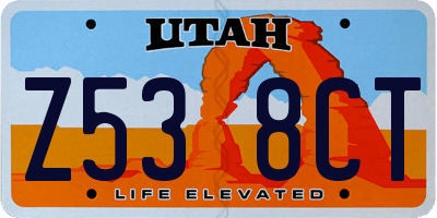 UT license plate Z538CT