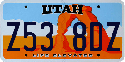 UT license plate Z538DZ