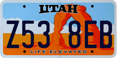UT license plate Z538EB