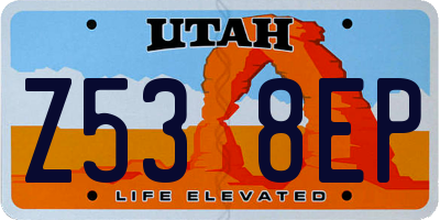 UT license plate Z538EP