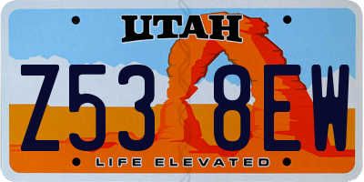 UT license plate Z538EW
