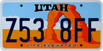 UT license plate Z538FF