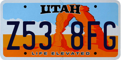 UT license plate Z538FG