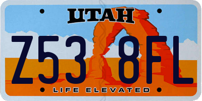 UT license plate Z538FL