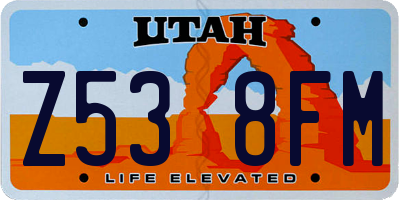 UT license plate Z538FM