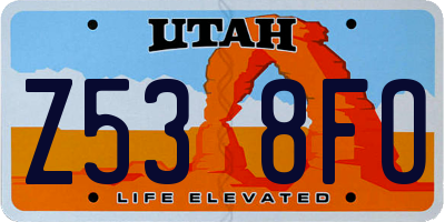 UT license plate Z538FO