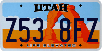 UT license plate Z538FZ