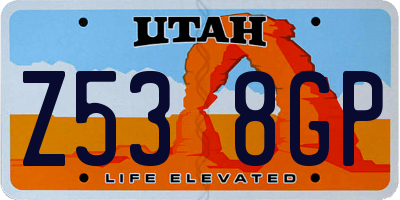 UT license plate Z538GP