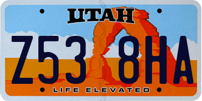 UT license plate Z538HA