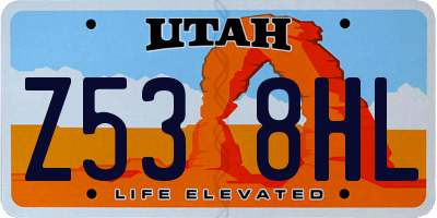UT license plate Z538HL