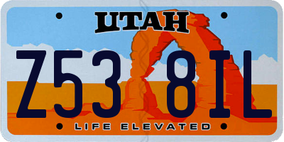 UT license plate Z538IL
