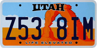 UT license plate Z538IM