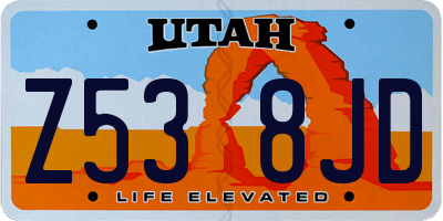 UT license plate Z538JD