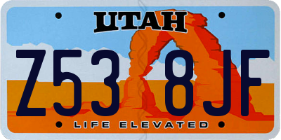 UT license plate Z538JF