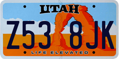 UT license plate Z538JK