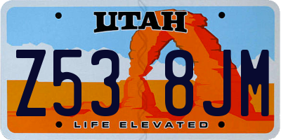 UT license plate Z538JM