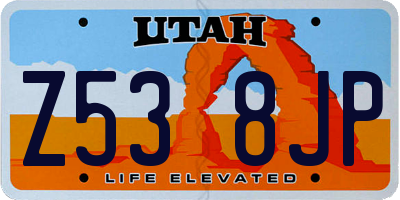 UT license plate Z538JP