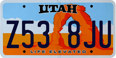 UT license plate Z538JU