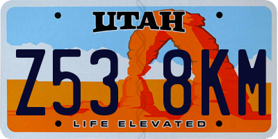 UT license plate Z538KM