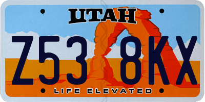 UT license plate Z538KX