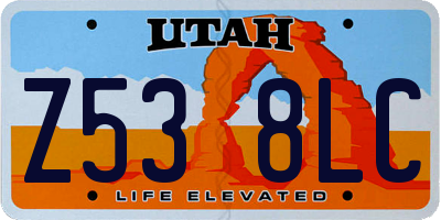 UT license plate Z538LC