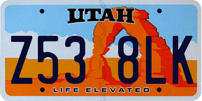 UT license plate Z538LK