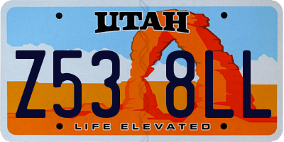 UT license plate Z538LL