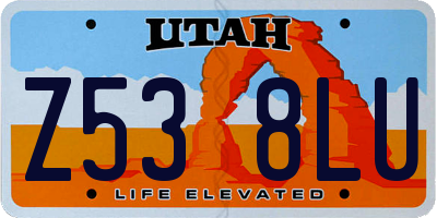 UT license plate Z538LU
