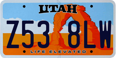 UT license plate Z538LW