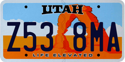 UT license plate Z538MA