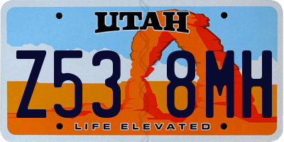 UT license plate Z538MH
