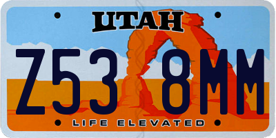 UT license plate Z538MM