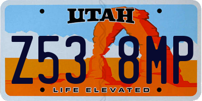 UT license plate Z538MP