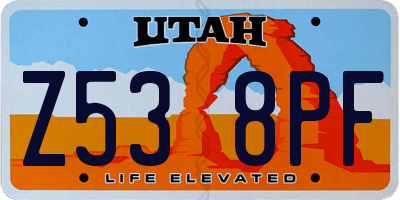 UT license plate Z538PF