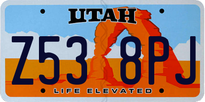 UT license plate Z538PJ