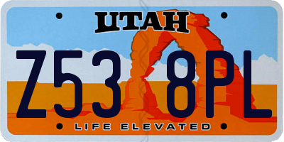 UT license plate Z538PL