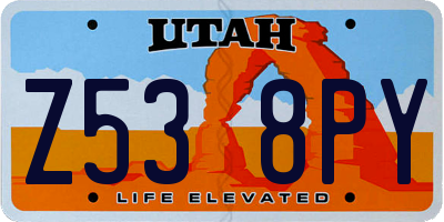 UT license plate Z538PY