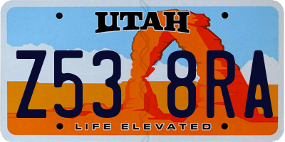 UT license plate Z538RA